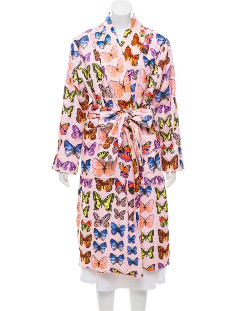 pink butterfly robe versace|Versace Long SS'95 Butterfly Printed Robe .